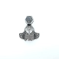 Colgante máscara Mjölnir vikingo con nudos celtas y acabado metálico antiguo - Colgante Color Acero Solo (Sin Cadena)