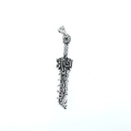 Vintage stainless steel sword pendant necklace with engraved rune patterns for men - Pendant Only (No Chain)