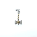 Pendente Mjölnir retrò in acciaio argento e oro con runa Valknut e testa di drago incisa - Solo Pendente Bicolore Oro (Senza Catena)
