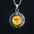 Tibetan style stainless steel necklace featuring turquoise stones and Wisdom Eye pendant - Style A Yellow Wealth God Pendant Only (Without Chain) (5296354531000)