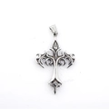 Pendentif croix gothique rétro en acier inoxydable argenté pour mode hip-hop homme - Pendentif Seul (Sans Chaîne)