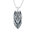 Vintage werewolf queen pendant in titanium steel with a sturdy box chain for men - Pendant + Matching Chain