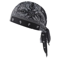 Elastisches schwarzes Piratentuch mit Paisley-Muster für Sport und Radfahren - Schwarz Nr. 2