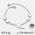 Bracciale a doppio strato in acciaio inossidabile argento con cinque inserti bianchi - Color Acciaio