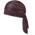 Elastisches schwarzes Bandana mit rotem Paisley-Muster und Bändern zum Radfahren - Schwarz + Orange