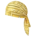 Elastisches Durag in Gelb mit Paisleymuster und seidigem Finish für Sport und Freizeit - Mittelgelb