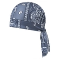 Elastisches blaues Paisley Bandana Doo-Rag für Radsport und Outdoor-Kopfbedeckung - Graublau