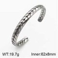 Retro wheat texture open bangle in vintage silver finish made of titanium steel - Vintage Wheat Ear Woven Texture (Style D)