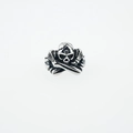 Gothic skull and crossbones men's titanium steel ring with vintage oxidized finish - US 7 / Hollow Eye Style (h3960)