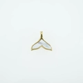 Gouden walvisstaart hanger met wit parelmoer inleg voor titanium stalen dames ketting - Gouden Hanger Alleen (Zonder Ketting)