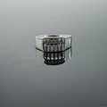 Vintage abacus design silver steel spinning ring for men with polished reflective finish - US 7 / Silver