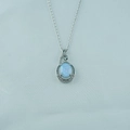 Exquisite titanium steel necklace featuring a water drop opal pendant with zircon accents - Waterdrop Style (C) / Pendant with Necklace / Blue