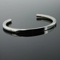 Bracciale a fascia aperta a C minimalista in acciaio inossidabile lucido argento per uomo e donna - 4.5mm Argento