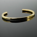 Bracciale rigido aperto a C in acciaio inossidabile dorato con finitura a specchio lucida - 4.5mm Oro