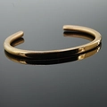 Bracciale rigido minimalista a forma di C in acciaio inossidabile dorato lucido con riflesso - 4.5mm Oro Rosa