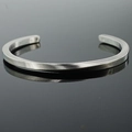 Minimalistische Mobius roestvrijstalen open armband met geborstelde zilveren afwerking - Zilver (5mm)