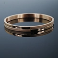 Polished rose gold 8mm stainless steel bangle with a matte frosted and mirror finish - 6mm Women's Style / Rose Gold