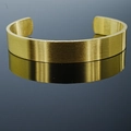 Bracciale a polsino aperto a forma di C in acciaio inossidabile dorato spazzolato chic - Oro (12mm Uomini)