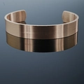 Bracciale rigido aperto a forma di C in acciaio inossidabile spazzolato oro rosa - Oro Rosa (12mm Uomini)