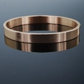 Bracelet jonc minimaliste en acier inoxydable rose doré avec texture brossée - Style Givré 8mm Hommes / Or rose