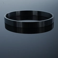 Bracelet jonc minimaliste en acier inoxydable noir brossé avec fermoir latéral invisible - Style Givré 8mm Hommes / Noir