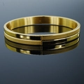 8mm wide gold stainless steel bracelet featuring polished and frosted dual textures - 8mm Men's Style / Gold