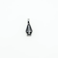 Gothic coffin pendant in stainless steel with embossed inverted cross for men - Pendant Only (No Chain)
