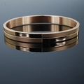 Minimalist 8mm rose gold stainless steel bangle with brushed and polished finish - 8mm Men's Style / Rose Gold