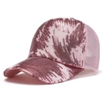 Roze pailletten honkbalpet met golfpatroon en ademende mesh-achterkant voor dames - Eén maat / Roze