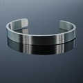 Bracciale rigido aperto regolabile in acciaio inossidabile argento con finitura spazzolata - Argento (8mm Donne)