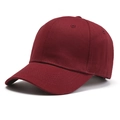 Close-up of burgundy cotton twill baseball cap with curved brim and breathable eyelets - 55-58cm / Burgundy