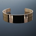 Minimalist adjustable open C-shape cuff bracelet with mirror-polished rose gold finish - Women's (Small) / Rose Gold