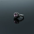 Vintage style ring with purple gemstone and antique silver textured band on mirror background - US 6 / Dark Wine Red Rhinestone Ring