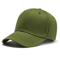Detailweergave van de legergroene katoenen baseballpet met versterkte stiksels - 55-58cm / Groen
