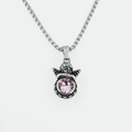 Astronaut Engel Halskette mit rosa Kristall Anhänger an silberner Edelstahl Kugelkette - Rosa Strass Anhänger Mit Kette