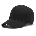 Classic black cotton twill baseball cap with six-panel structure and curved brim design - 55-58cm / Black