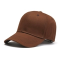 Classic dark brown cotton baseball cap in minimalist style with adjustable strap - 55-58cm / Brown