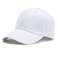 Classic white cotton twill baseball cap shown from a professional 45-degree side angle - 55-58cm / White