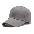 Minimalist grey cotton baseball cap shown from a side view on a clean white background - 55-58cm / Gray