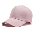 Detail view of pink cotton baseball cap featuring high-quality stitching and curved brim - 55-58cm / Pink
