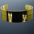 Polished gold wide open cuff bracelet in stainless steel with a sleek mirror finish - Men's (Large) / Gold