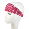 Fascia per capelli elastica rosa paisley, accessorio bohémien per sport, yoga e uso quotidiano - Rosa Rosso