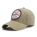 Gorra de béisbol vintage caqui lavado con bordado de equipo y visera desgastada - Talla única / Caqui