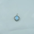 Elegant heart pendant with oval blue opal stone and micro-paved rhinestones - Heart Style (B) / Pendant Only (No Chain) / Blue