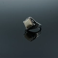Men's vintage stainless steel ring featuring a square white turquoise stone inlay - US 7 / White Stone Style