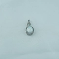 Titanium steel necklace with oval white opal pendant and zircon halo decoration - Waterdrop Style (C) / Pendant Only (No Chain) / White