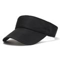 Minimalist black sun visor hat for running and outdoor sports with adjustable strap - One Size / Black