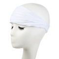 Elastic white paisley knotted headband for women yoga and skincare styling - Solid White