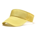 Detail of reinforced stitching on the brim of this yellow athletic visor sun hat - One Size / Yellow