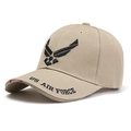 Khaki Baseballkappe mit gestickten US Air Force Flügeln im robusten Military-Stil Design - Einheitsgröße / Khaki